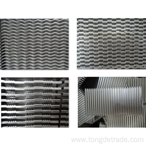 Wave metal aluminum fins for intercooler